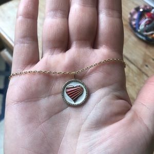 LuLu DK enamel heart reversible LOVE necklace